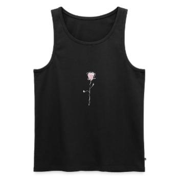 pink pink with white contour - Men's Premium Organic Tank Top - black - Front - AI Model Male 178 light (178cm)