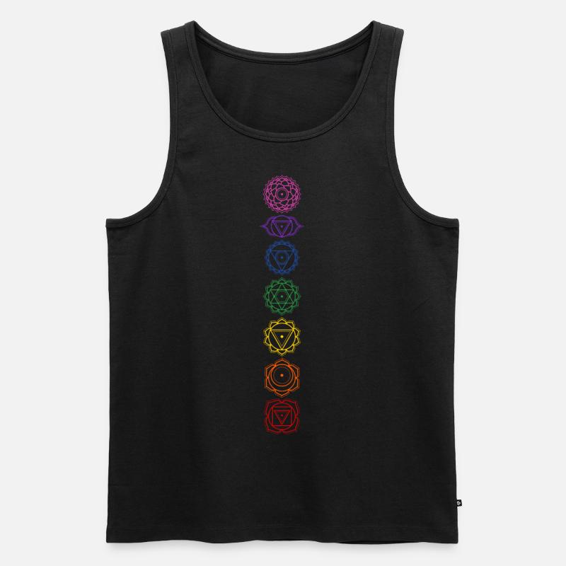 7 symboles de chakra - affectation des couleurs - Débardeur bio Premium Homme - noir