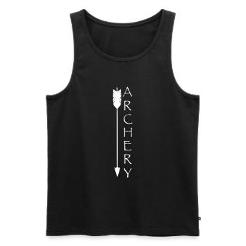 Archery Archer Motif Shirt Bow - Men's Premium Organic Tank Top - black - Front - Michal (187cm)