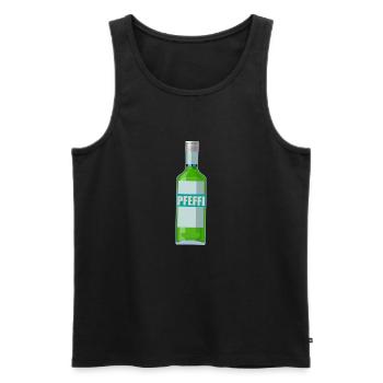 Pfefferminz Likör Pfeffi Vatertag Sauf - Männer Premium Bio Tank Top - Schwarz - Vorne - AI Model Male 178 light (178cm)