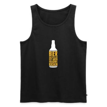 Make cold beer is also somehow Cook - - Men's Premium Organic Tank Top - black - Front - Michal (187cm)