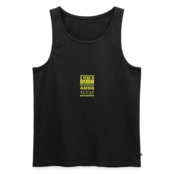 Star 1995 - Men's Premium Organic Tank Top - black - Front - AI Model Male 178 light (178cm)