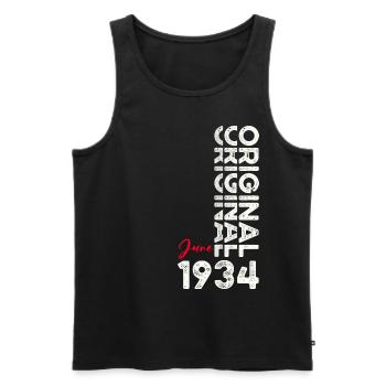 Original June 1934 Vintage 1934 Birthday 1934 - Men's Premium Organic Tank Top - black - Front - AI Model Male 178 light (178cm)
