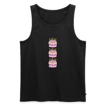 geburtstagstorte dreifach - Männer Premium Bio Tank Top - Schwarz - Vorne - Michal (187cm)