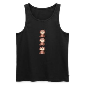 Dog Triple Pack - Men's Premium Organic Tank Top - black - Front - Michal (187cm)