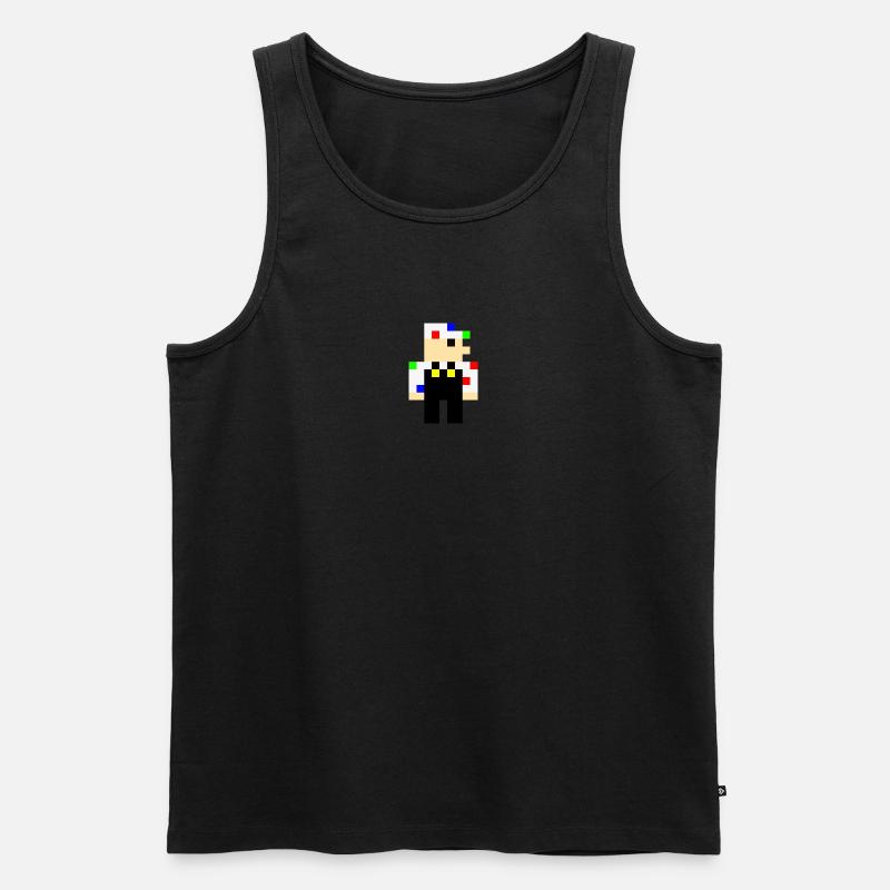 Pixel Clown – Retro Bunt - Männer Premium Bio Tank Top - Schwarz