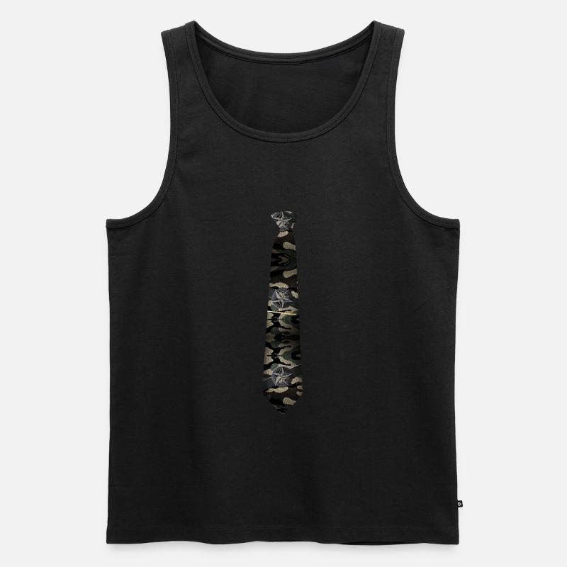 Krawatte 127 mit Goldnadel - Männer Premium Bio Tank Top - Schwarz