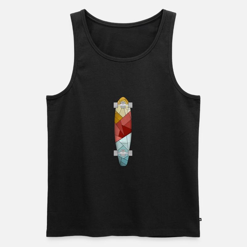 Longboard Board Cruiser Style - Männer Premium Bio Tank Top - Schwarz