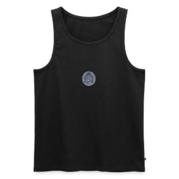 Pièce d'argent arab - Débardeur bio Premium Homme - noir - Devant - AI Model Male 178 light (178cm)