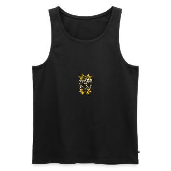 Bachelor Maarten - Männer Premium Bio Tank Top - Schwarz - Vorne - AI Model Male 178 light (178cm)