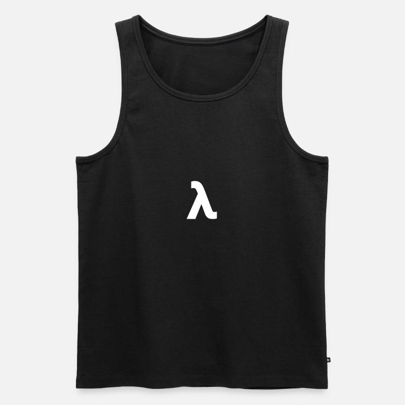 Lambda blanc - Männer Premium Bio Tank Top - Schwarz