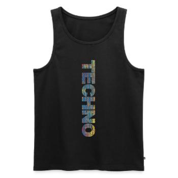 Hard Techno | | techno sombre Techno acide - Débardeur bio Premium Homme - noir - Devant - AI Model Male 178 light (178cm)