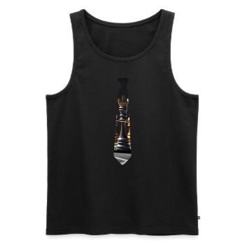 Krawatte 120 mit Goldnadel - Männer Premium Bio Tank Top - Schwarz - Vorne - Michal (187cm)