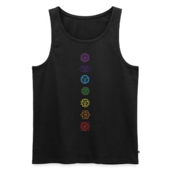 7 Chakren - Männer Premium Bio Tank Top - Schwarz - Vorne - AI Model Male 178 light (178cm)