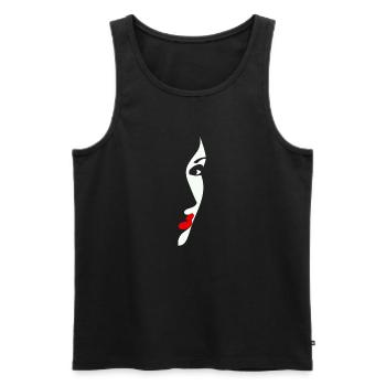 Beautiful female paint fashion colorful woman art - Men's Premium Organic Tank Top - black - Front - AI Model Male 178 light (178cm)