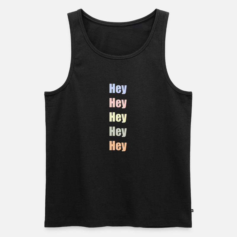 Hey Hey Hey Hallo - Männer Premium Bio Tank Top - Schwarz