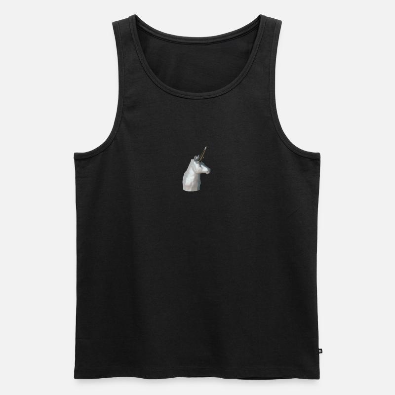 Einhorn-Statue - Männer Premium Bio Tank Top - Schwarz