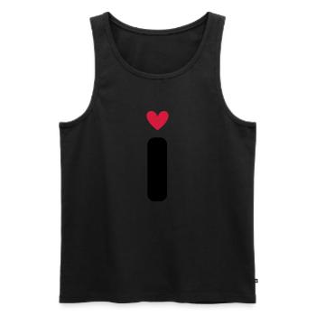 "I" mit Herzchen - Männer Premium Bio Tank Top - Schwarz - Vorne - Michal (187cm)