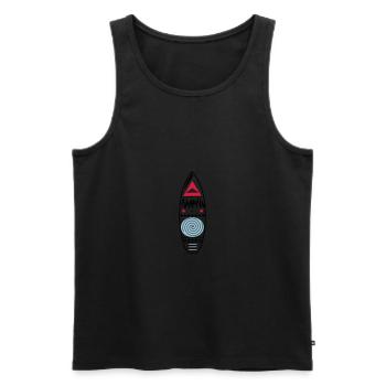 surfer - Men's Premium Organic Tank Top - black - Front - AI Model Male 178 light (178cm)