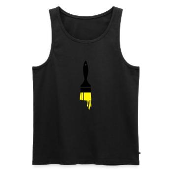 Tropf Pinsel - Männer Premium Bio Tank Top - Schwarz - Vorne - AI Model Male 178 light (178cm)