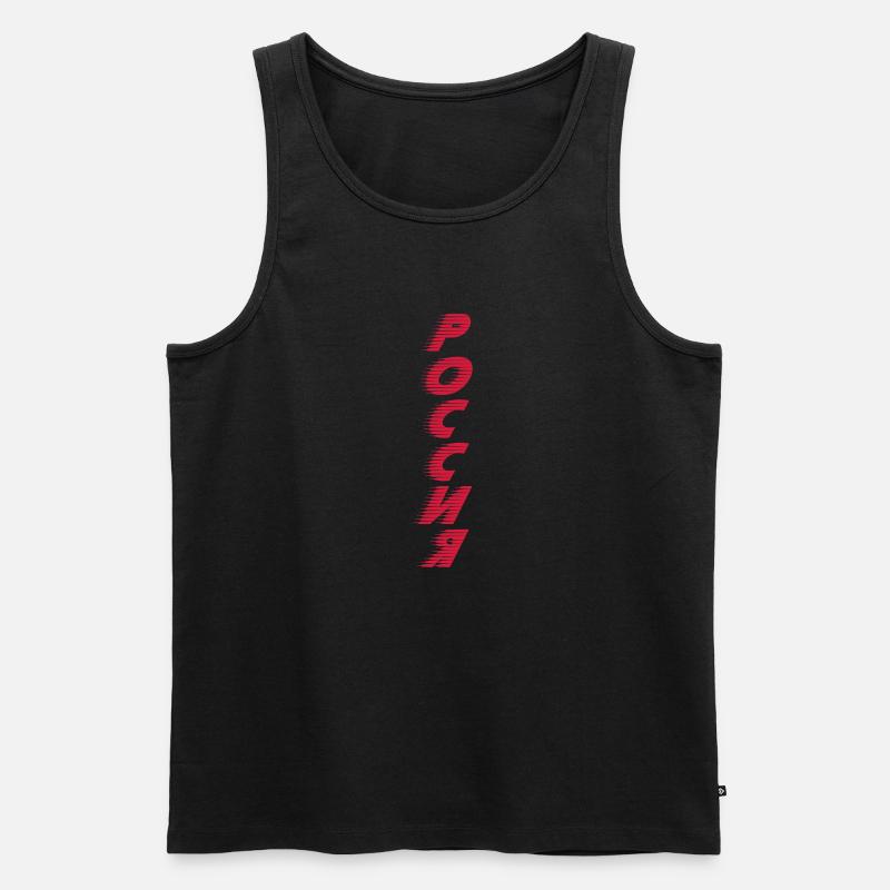 Россия вертикально - Männer Premium Bio Tank Top - Schwarz