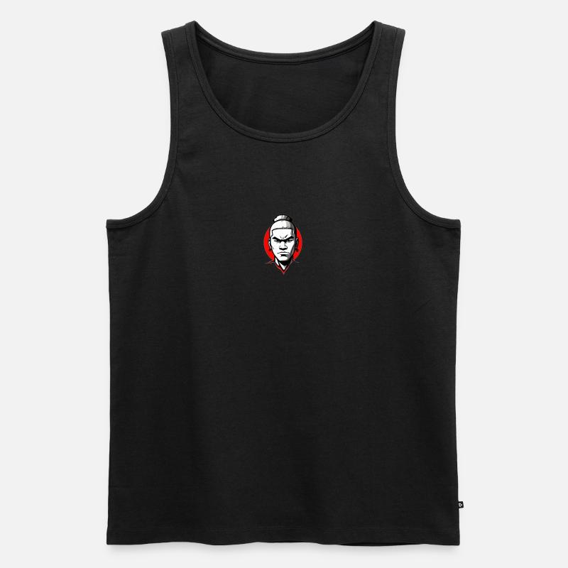 Wütender Samurai - Männer Premium Bio Tank Top - Schwarz