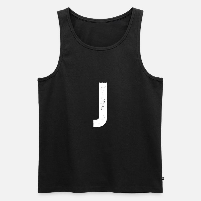 J - Männer Premium Bio Tank Top - Schwarz