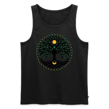 Tree of Life, Sun and Moon, Yggdrasil - Men's Premium Organic Tank Top - black - Front - Michal (187cm)