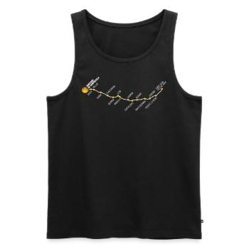 Camino de Santiago | Jakobsweg | Etappen/Verlauf - Männer Premium Bio Tank Top - Schwarz - Vorne - AI Model Male 178 light (178cm)