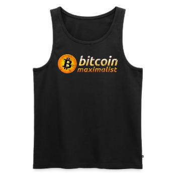 Bitcoin Maximalist Logo Hodl Crypto Moon Symbol - Men's Premium Organic Tank Top - black - Front - AI Model Male 178 light (178cm)