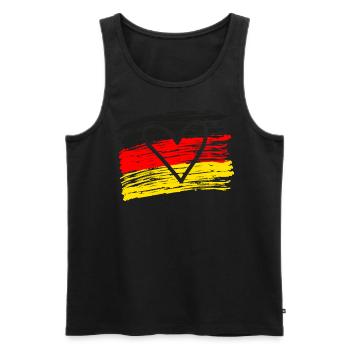 We love Germany flag flag German German - Men's Premium Organic Tank Top - black - Front - Michal (187cm)