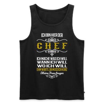 I am the boss. I have to ask my wife - Men's Premium Organic Tank Top - black - Front - Michal (187cm)