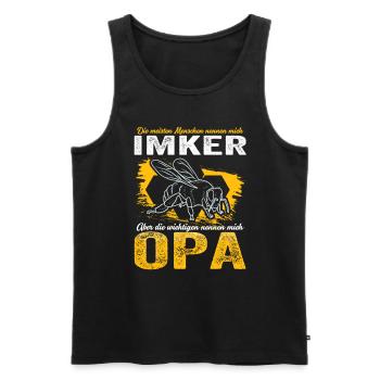 Imker Opa Großvater Bienen Flüsterer Geschenk - Männer Premium Bio Tank Top - Schwarz - Vorne - Michal (187cm)