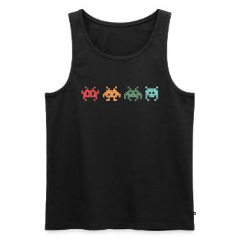 Gamer Zocker Retro Vintage Geschenk Lustig - Männer Premium Bio Tank Top - Schwarz - Vorne - AI Model Male 178 light (178cm)