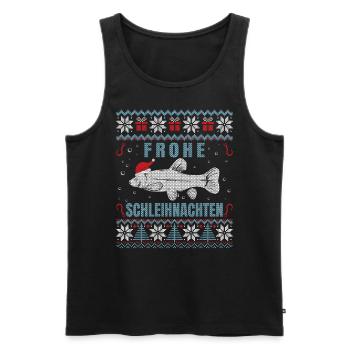 Frohe Schleihnachten Angler Fischer Weihnachten - Männer Premium Bio Tank Top - Schwarz - Vorne - AI Model Male 178 light (178cm)