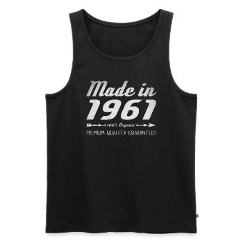 Made In 1961 Birthday Gift 61 Years Retro - Men's Premium Organic Tank Top - black - Front - Michal (187cm)