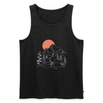 For hikers and mountain nature people - Men's Premium Organic Tank Top - black - Front - Michal (187cm)