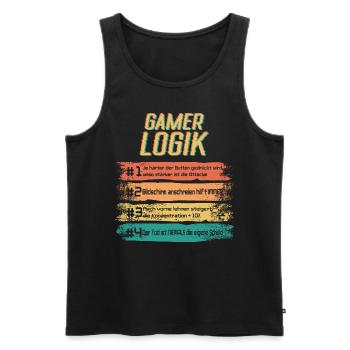 Gamer Logik PS 5 Computer PC Controller Zocker - Männer Premium Bio Tank Top - Schwarz - Vorne - Michal (187cm)