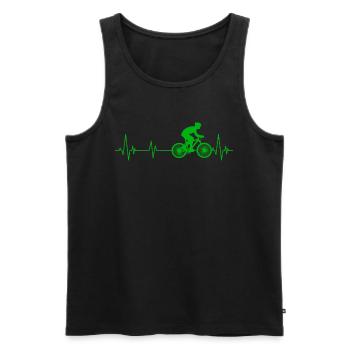 Heartbeat MTB Bike Heartbeat Pulse Cycling - Men's Premium Organic Tank Top - black - Front - Michal (187cm)