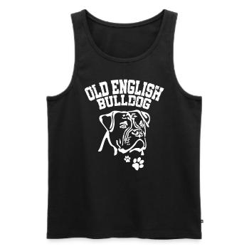 Old English Bulldog - Bulldogge Silhouette OBE - Men's Premium Organic Tank Top - black - Front - Michal (187cm)