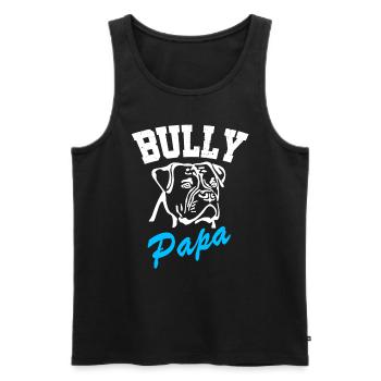 BULLY Papa - Old English Bulldog - Hunde Herrchen - Männer Premium Bio Tank Top - Schwarz - Vorne - Michal (187cm)