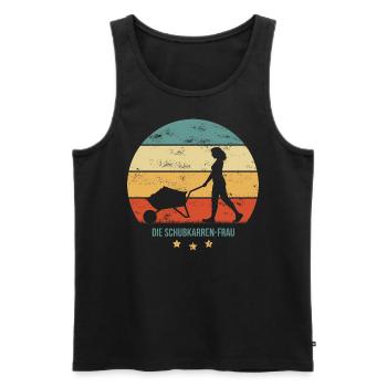 DIE SCHUBKARREN-FRAU grunge lustiger Spruch Garten - Männer Premium Bio Tank Top - Schwarz - Vorne - Michal (187cm)