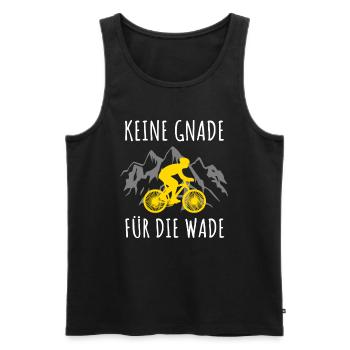 KEINE GNADE FÜR DIE WADE - Fahrrad Tour MTB Berge - Männer Premium Bio Tank Top - Schwarz - Vorne - Michal (187cm)