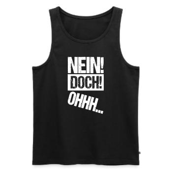 NEIN DOCH OHHH - Louis de Funes ein Film Zitat - Männer Premium Bio Tank Top - Schwarz - Vorne - AI Model Male 178 light (178cm)