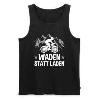 WADEN STATT LADEN - MTB Radfahrer Mountainbike - Männer Premium Bio Tank Top - Schwarz - Vorne - Michal (187cm)