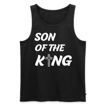 Jésus-Christ Roi Christianisme Disant Don - Débardeur bio Premium Homme - noir - Devant - AI Model Male 178 light (178cm)