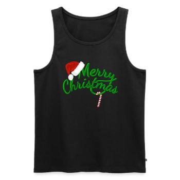 MERRY CHRISTMAS - Merry Christmas - Candy Cane - Men's Premium Organic Tank Top - black - Front - AI Model Male 178 light (178cm)
