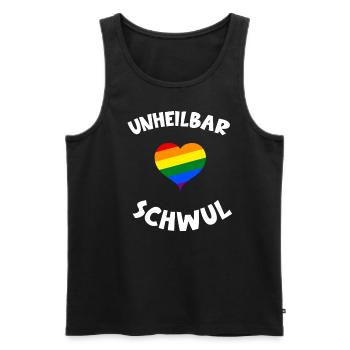 Schwul Schwule Homosexualität Toleranz Spruch - Männer Premium Bio Tank Top - Schwarz - Vorne - AI Model Male 178 light (178cm)