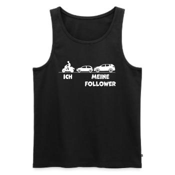 Ich und Meine Follower Lustiges Mofa Moped Roller - Männer Premium Bio Tank Top - Schwarz - Vorne - Michal (187cm)