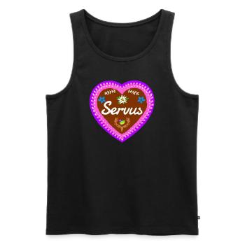 Gingerbread Heart T-Shirt Heart Servus Edelweiss - Men's Premium Organic Tank Top - black - Front - AI Model Male 178 light (178cm)